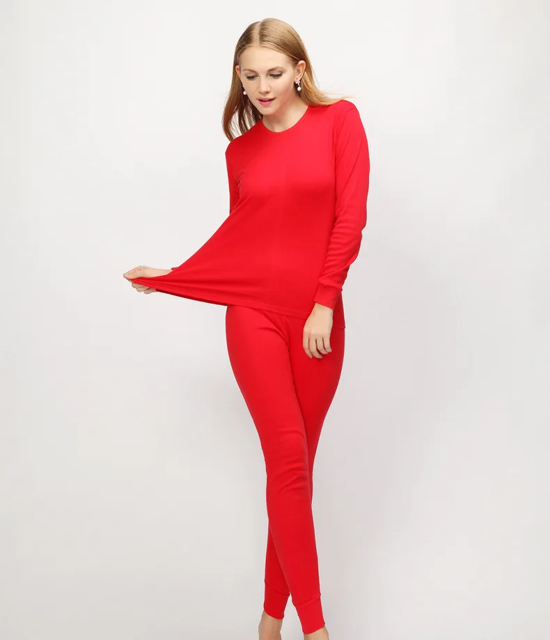 Thermal Underwear Set Men Women Cotton Wedding Red Long Johns