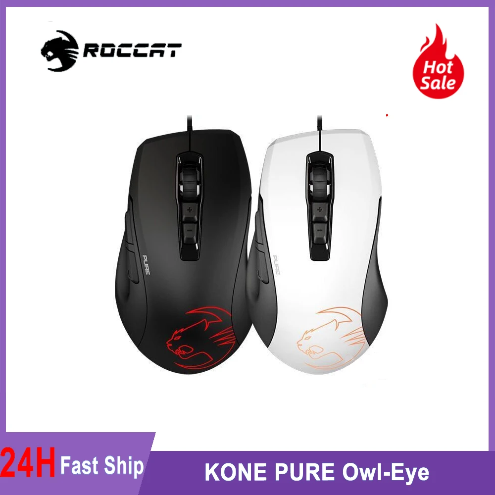 Roccat Kone Pure Owl Eye 100 Dpi Czujnik Optyczny Mysz Do Gier Rgb Czarny Aliexpress