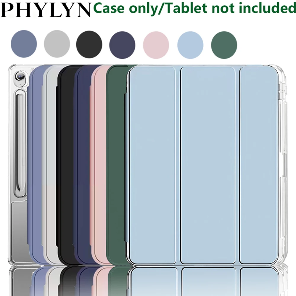 Crystal Clear Tablet Case with Pencil Slot and Auto Sleep/Wake Functionality