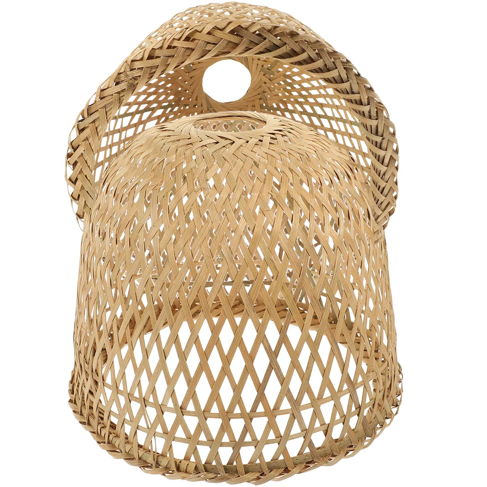 

Bamboo Lampshade Handmade Weave Light Bulb Cage Guard Wicker Chandelier Cover Woven Shade Rustic Hanging Fixture Replacement