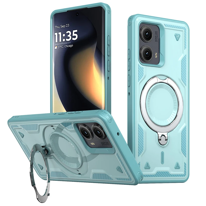 ELVEV Magnetic Dropproof Phone Case with Rotatable Ring Stand