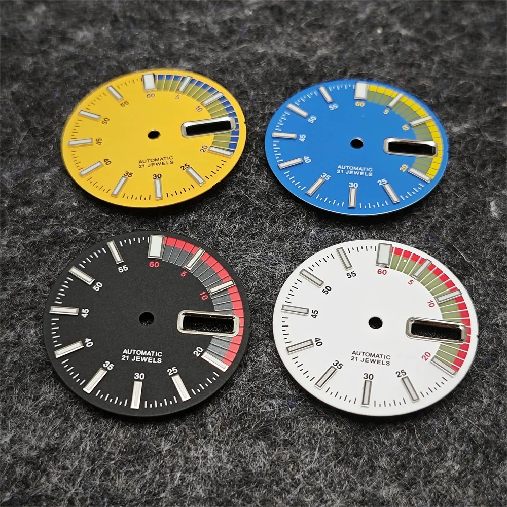 NH36 Watch Dial 28.5mm Mechanical Watch Modification Parts for NH36A/ 4R36 Movement Green Luminous Diving Faces watch face accessories watch dial accessories