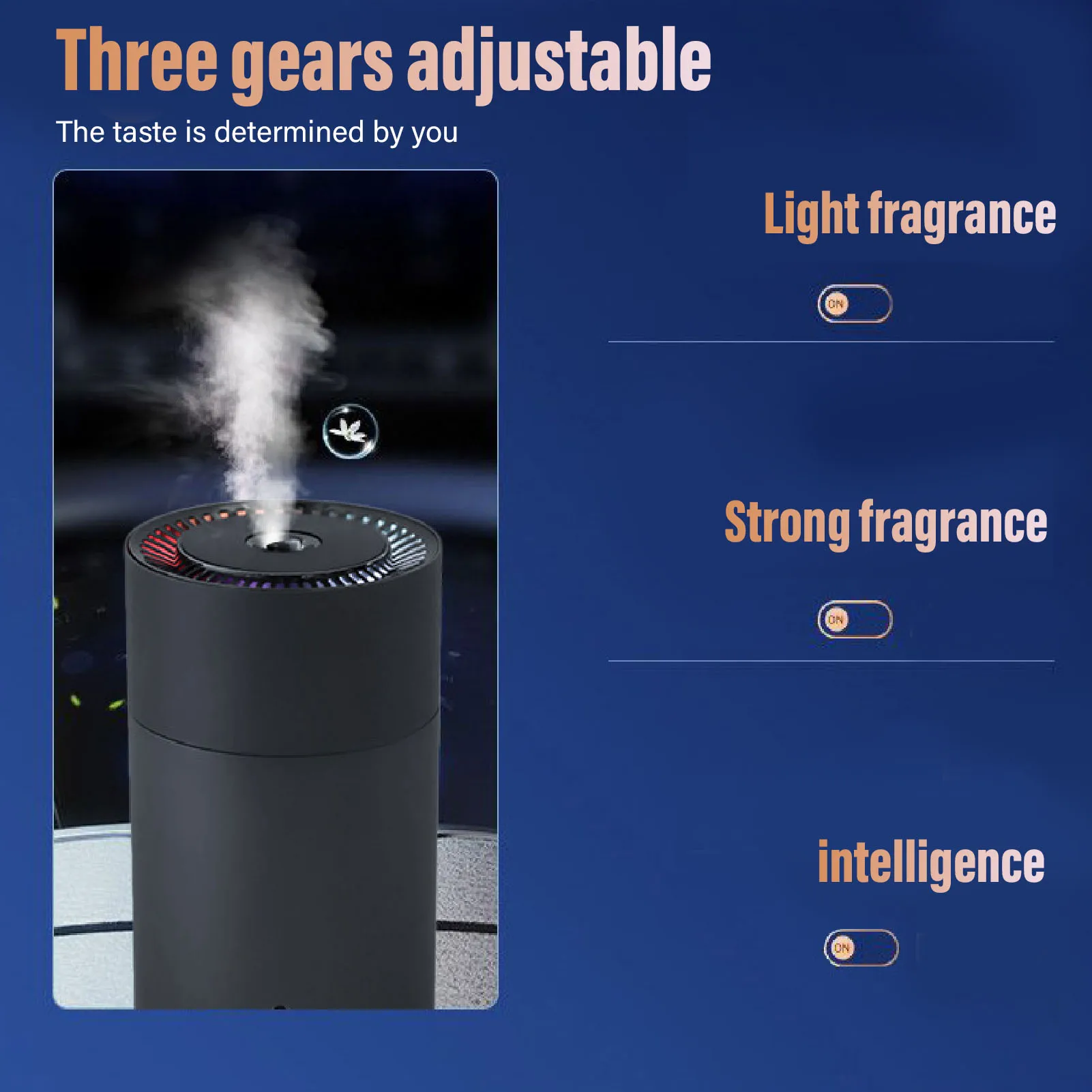 Fragrance Diffuser Car Fragrance USB Humidifier 3 Gear Adjustable Low Noise Automatic Portable Car Diffuser 260ML