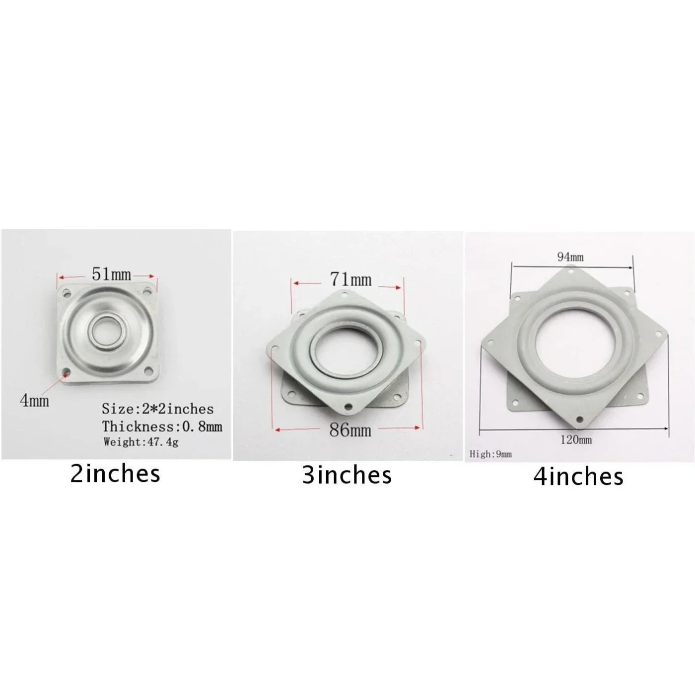 2/3/4/6 inch Swivel Plates Bearing Swivel Metal Degrees Rotating Rolling Bearing Turntable Display Stand Furniture Hardware rotating bearing