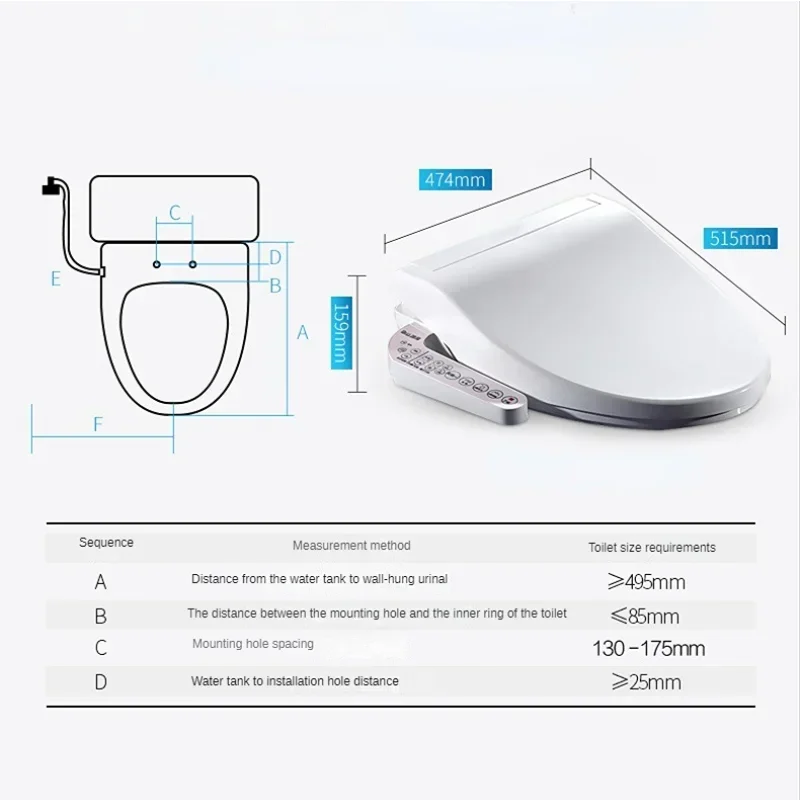 Electronic Bidets Multi Functional Slow-Close Toilet Seats Warmer Smart Cover