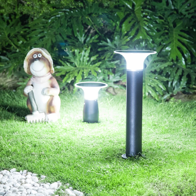 Solar Led Lawn Light Modern Simple Outdoor Rainproof Lawn Lamp Garden Aluminum PC Park House Villa Courtyard Landscape Lighting