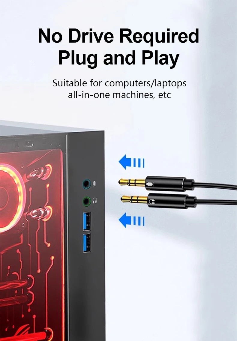 For B&W P3 1 More H1707 Xiaomi HIFIMAN HE400S HE350 HE1000 Replaceable Connection PC Laptop Game Voice Video Headphone Cable