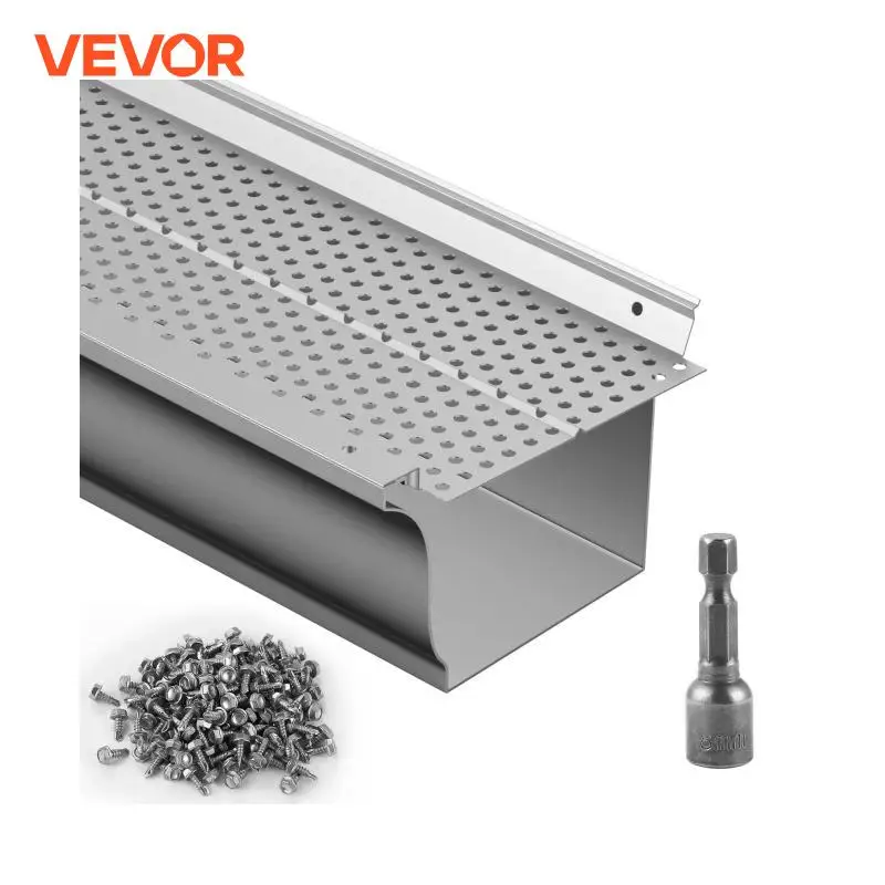 VEVOR Gutter Guard 5/6in Aluminum Leaf Filter DIY Gutter Cover 13/26/52 PCS Raptor Guards Fits Any Roof or Type gutter leaf guard