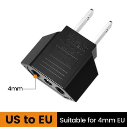 Universal US to EU Power Adapter - Compact Electrical Plug Converter - 3PCS (Black)
