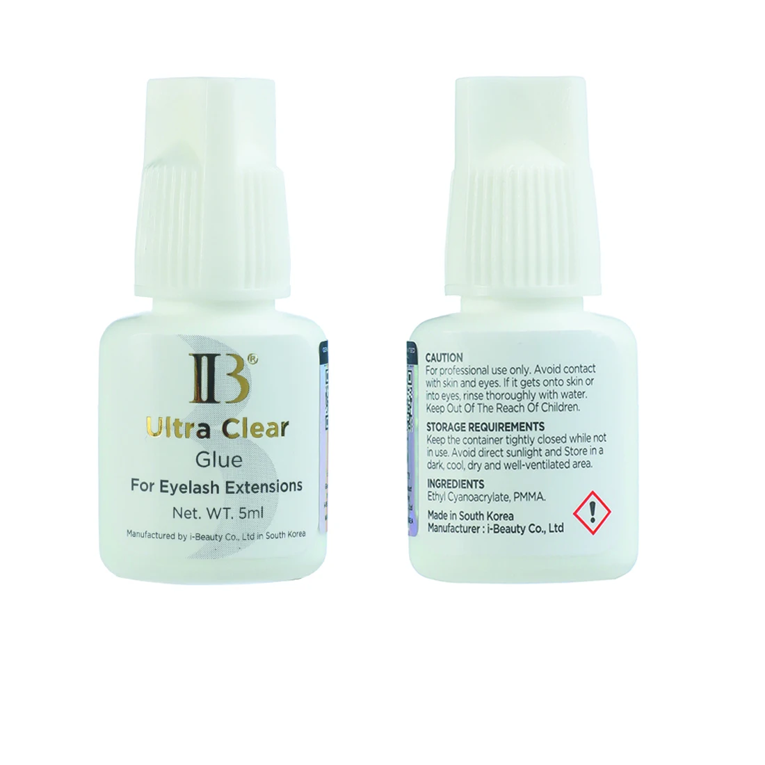 I Beauty Clear Glue Eyelash Extension Adhesive White Cap Glue 5ml Fast Drying Long Lasting IB for Professional eyelash glue