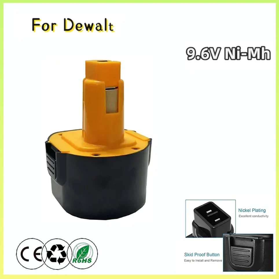 

6800mAh 9.6V For Dewalt Ni-MH Battery DE9061 DE9062 DW9060 DW9061 DW9062 EZWA DE9036 29 4800mAh 9800mAh