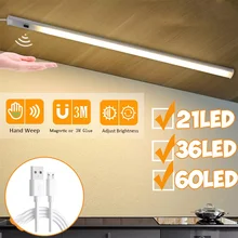 

21/36/60 LED Night Light Motion Sensor Cabinet Light Night Lamp Under LED Light Magnetic Closet Light for Kitchen Cabinet Led