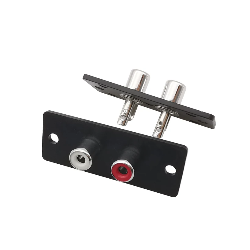 1/2/5 Pz 2 Vie Rca Femmina Jack Terminale Pannello A Parete Piastra Ingresso Phono Chassis Socket Mount Adattatore Audio Av
