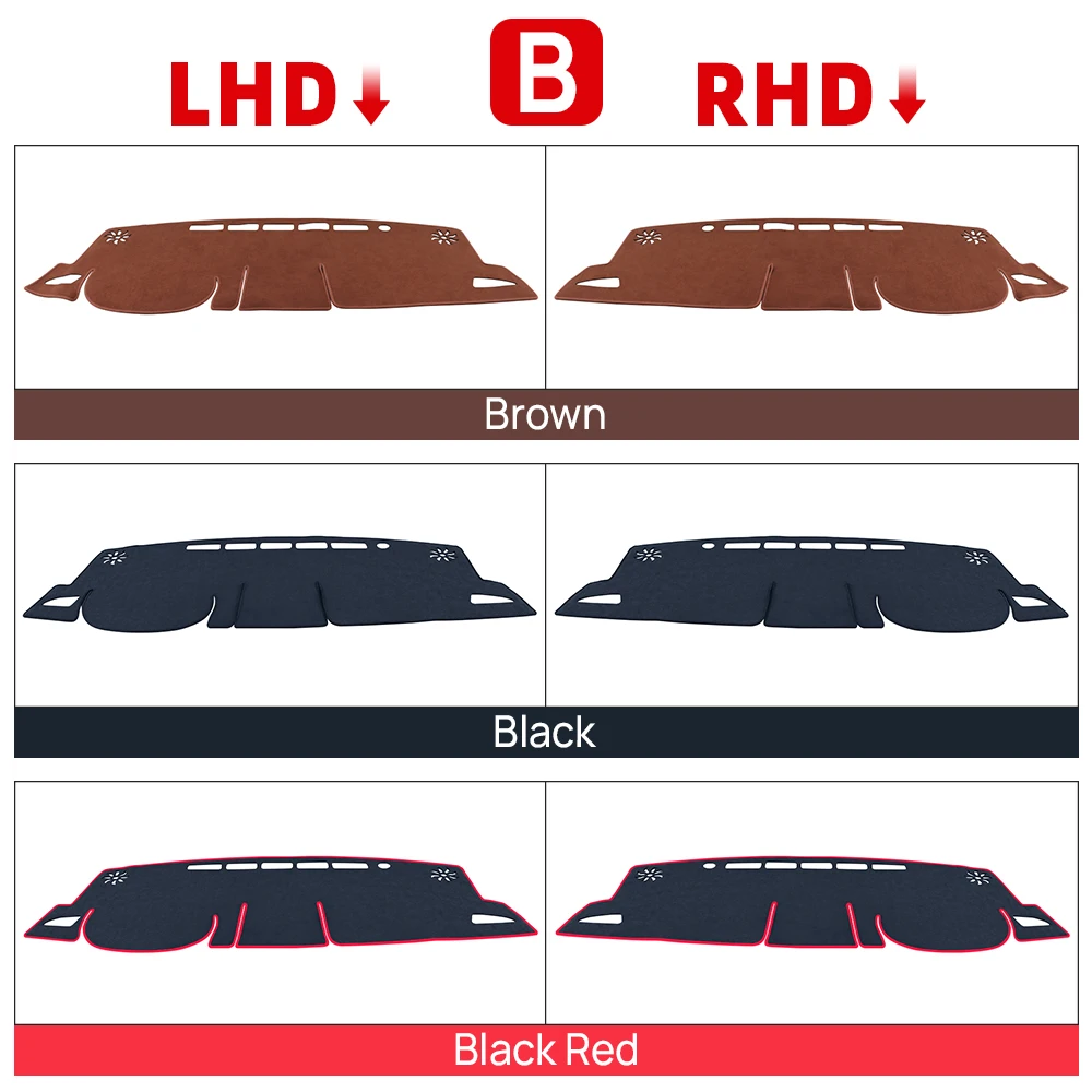 Deluxe Hybrid Car Dashboard Sun Shade Mat - Non-Slip Pad Cover Carpet Accessories