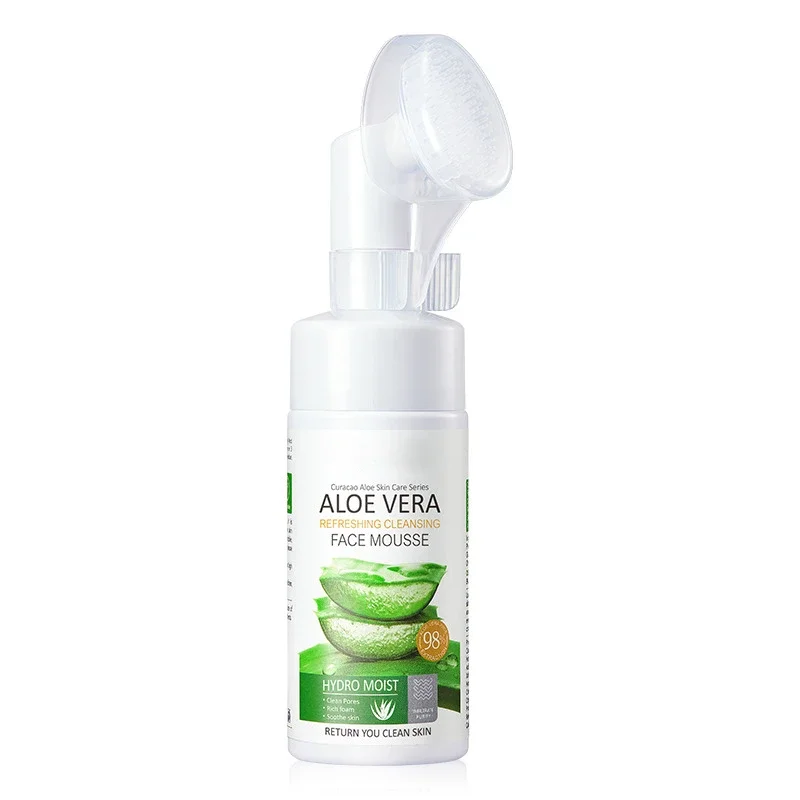 120ml  Cleansing Mousse Moisturizing Aloe Vera Refreshing Facial Cleanser Face Wash Skin Care Products 6