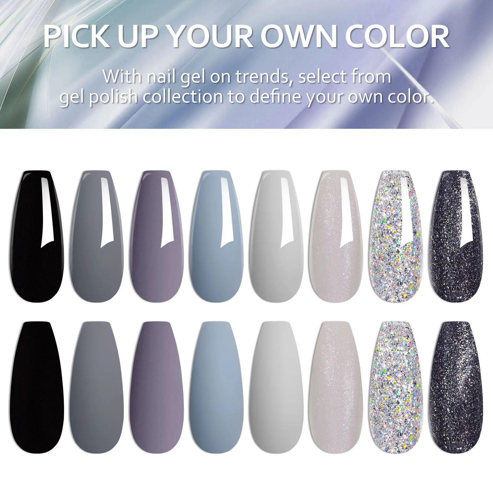 6PCS/Set Colorful Gorgeous Gel Nail Polish Kit Autumn Series Sparkling Shinning Manicure Soak Off Black White Nails Art Varnish 3