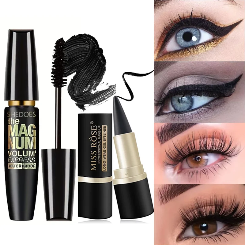 Thick black curly eye black eyeliner waterproof sweat resistant durable eyeliner eye combination
