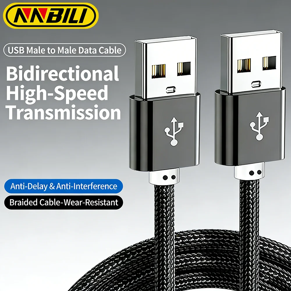 Cavo di Prolunga USB NNBILI da USB A Maschio a Maschio, Estensore USB A per Radiatore, Disco Rigido, Webcam, Cavo USBA 2m/3m