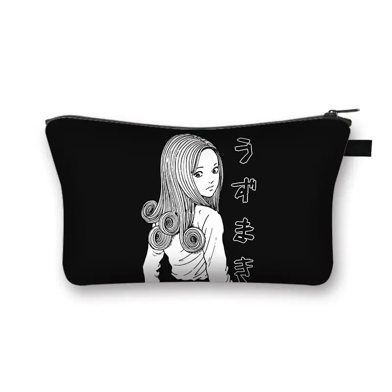 Cosmetic Bag Cosmetic Storage Bag Toiletry Bag Makeup Bag Cosmetic Case Horror Manga Print Cosmetic Case Tomie Spiralized Women Makeup Bags Lipstick Toiletry Bag Girls Mini Handbag