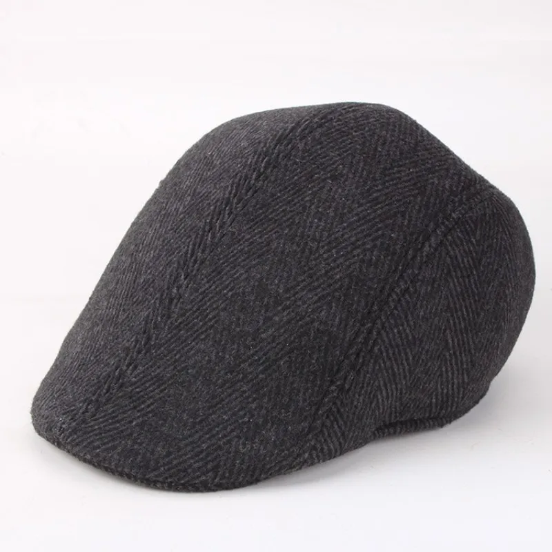 Autumn and checkered duck hat brushed fabric warm beret classic winter cap_voghion.com