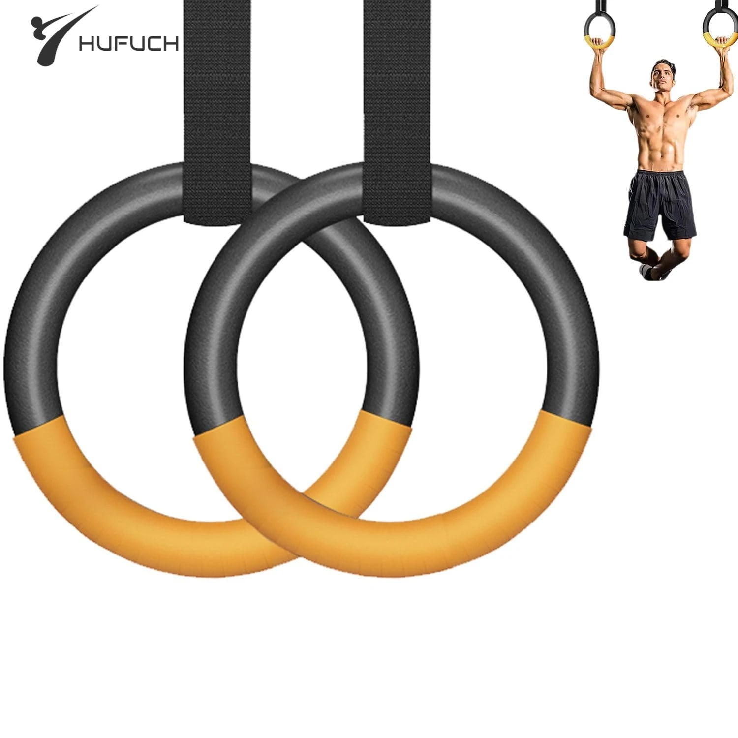Gymnastic Rings 1000lbs Capacity 1/2M Adjustable Buckle Straps Pull Up Exercise Rings Non-Slip for Home Fitness gymnastic rings