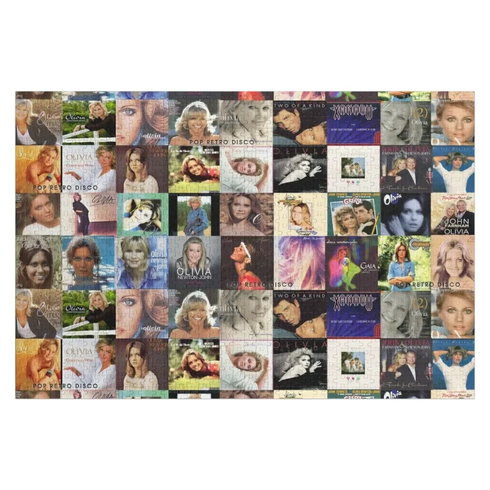 Olivia Newton-John - Album Collage - Designed by PopRetroDisco Jigsaw Puzzle Personalized Gift Personalized Toy Puzzle