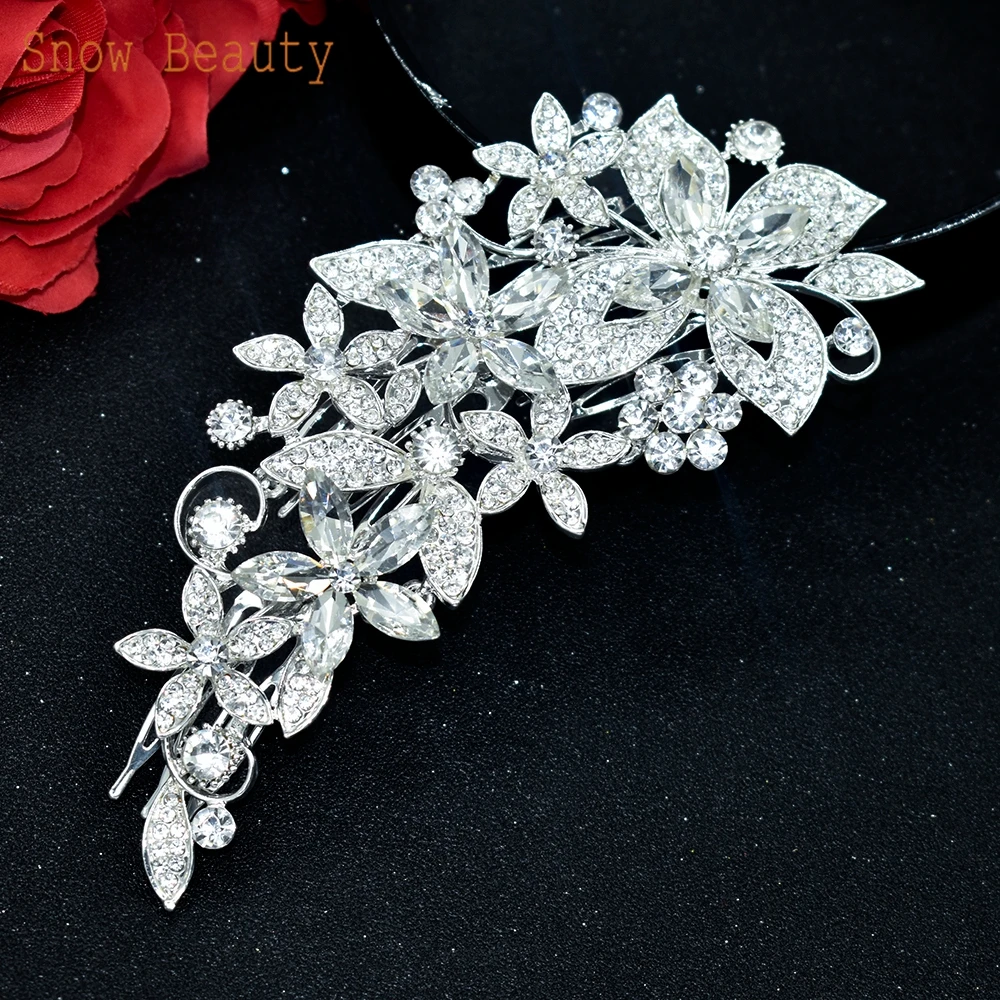 A25 Crystal Bridal Hair Jewelry Rhinestone Pageant Headbands Bride Hair Piece Alloy Leaf Comb Wedding Headpiece for Women Tiaras hair comb jewelry accessories hair accessory hair headdress bridal headwear hair band crown