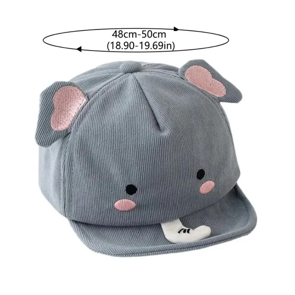 Cute Animal Baby Baseball Hat Solid Color Adjustable Cartoon Infant Peaked Cap Breathable Soft Brim Kids Sun Hats Spring