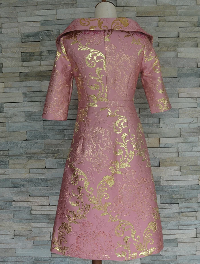 custom made brocade dress mother of the bride dress wedding dress mother mother of bride outfit wide open neck woven dress