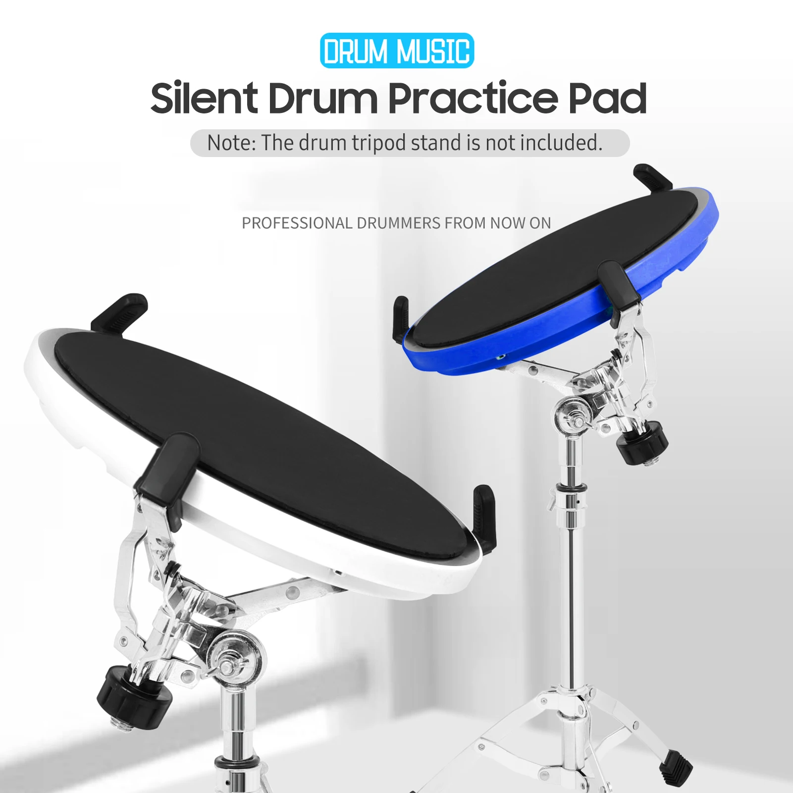 10นิ้ว Drum Practice Pad Silent Drum การฝึกอบรม Pad คาร์บอนไฟเบอร์ Dumb