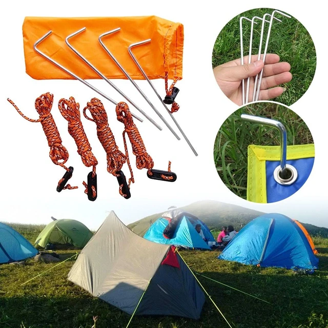 Fixed tent ground nail windproof rope tent accessories set outdoor camping  canopy fixed pole steel nail accessories - AliExpress