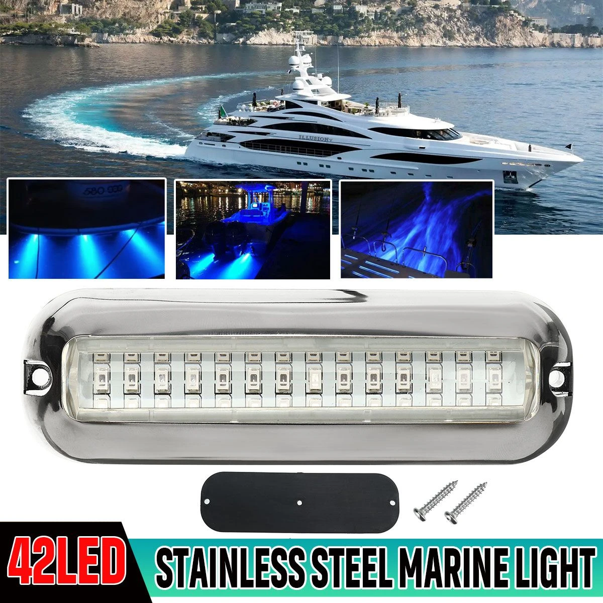 Yacht Underwater Light 42 Led Navigation Light For Truck Boat Stern