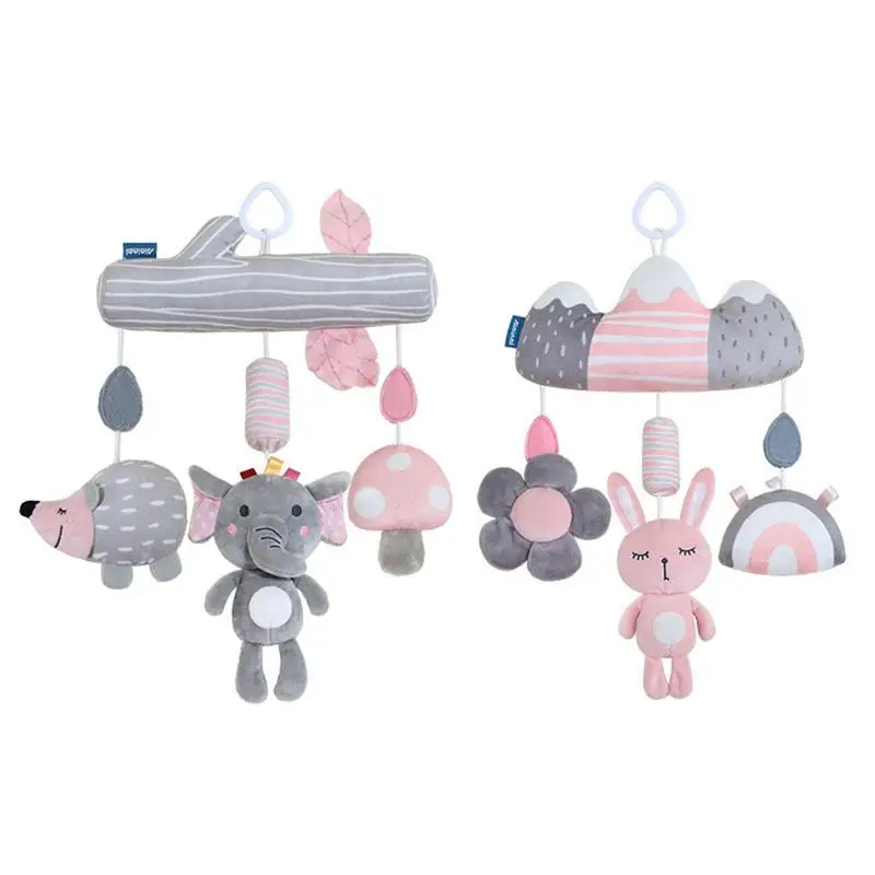 Cute Kid Baby Crib Cot Pram Hanging Rattles Stroller Car Seat Toy Activity Soft Ringing Bell Toys For Car Seat Stroller Kid Bed
