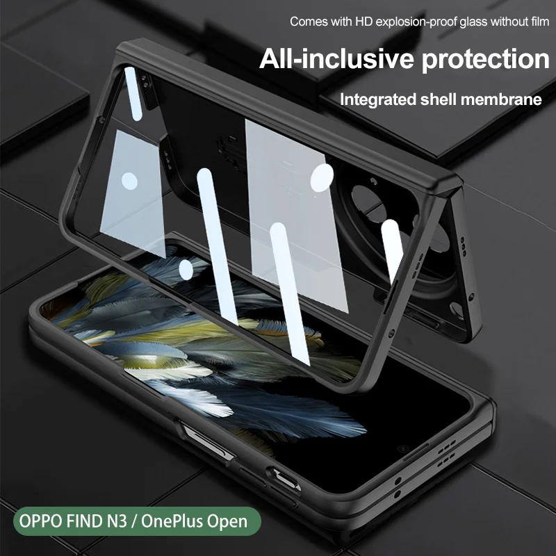 Armor Bracket For Oneplus Open Case Front Glass Film Magnetic Hinge Protection Cover For Oneplus Open