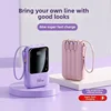 66W Fast Charging 20000mAh Large Capacity Mini Comes with Line Power Bank Fast Charging Portable Mobile Power Supply for Xiaomi 3