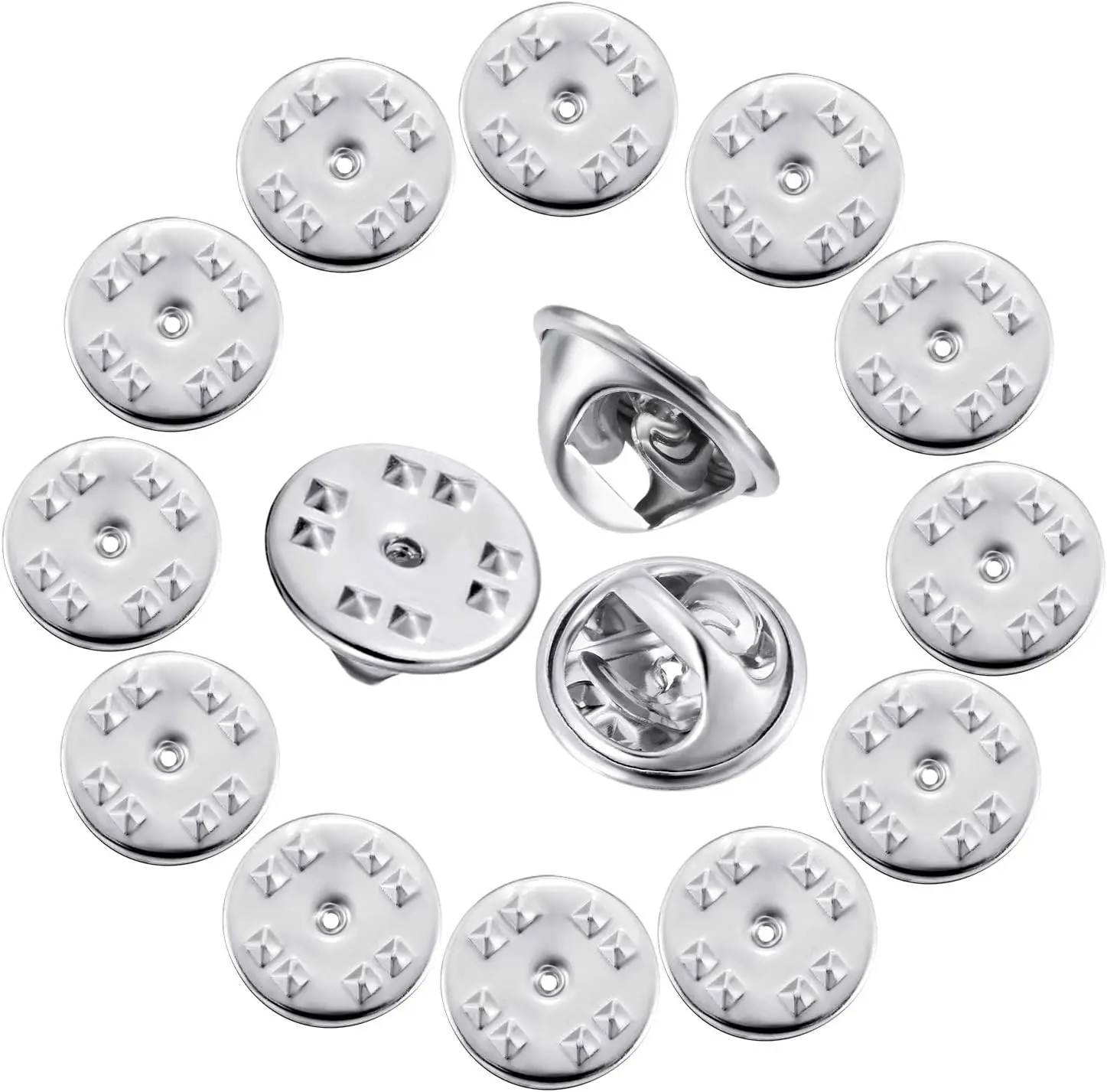 100 Stück Metall-Pin-Backings, Schmetterlings-Clutchhalter, Verriegelungsverschluss für DIY-Brosche, Krawatte, Hut, Abzeichen, Insignien, Ersatz-Schmuckherstellung – Detail 3