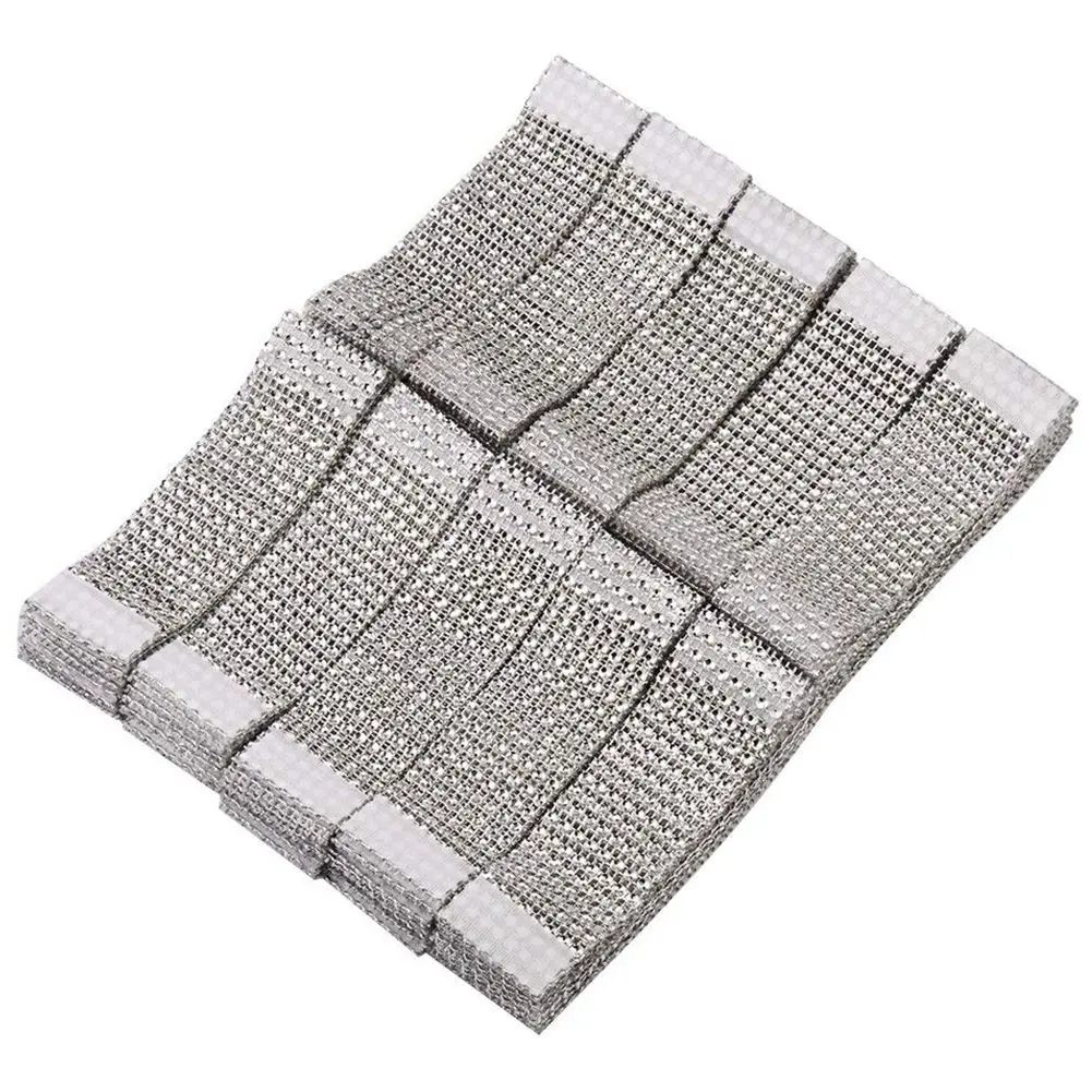 Napkin Rings Rhinestone Napkin Rings Adornment For Wedding Party (100 PCS, Silver)