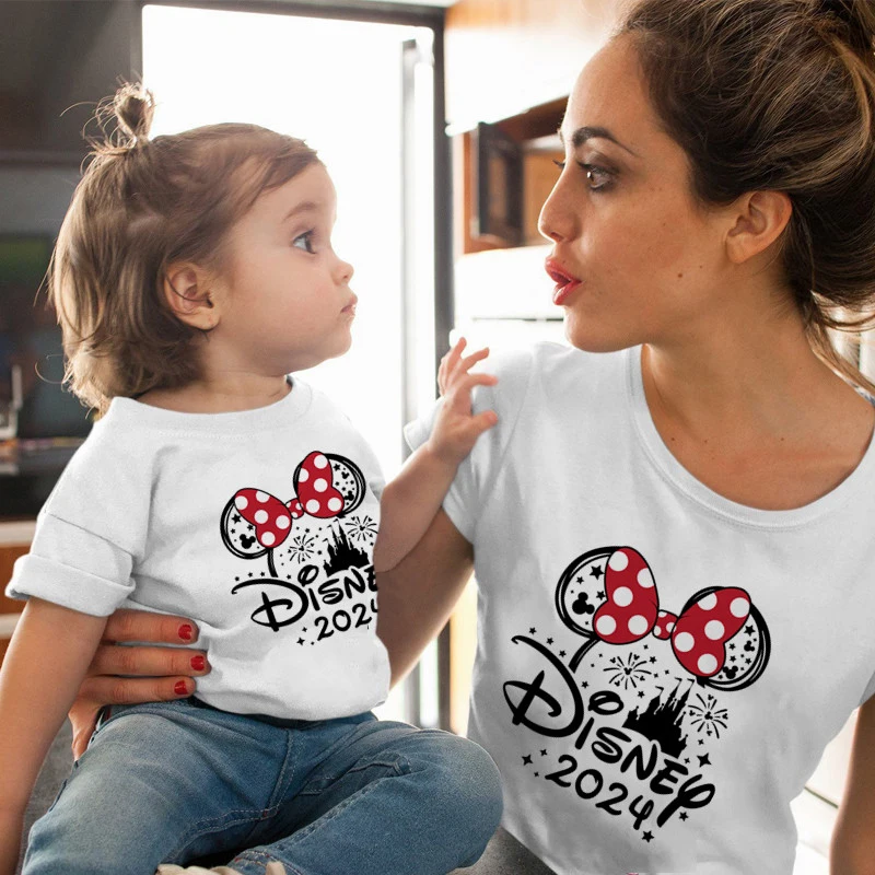 Disney Trip Mickey Minnie Mouse Family Matching Shirts Cotton Dad Mom Bro Sis Kids T Shirt Baby Rompers Matching Clothes 2025 matching tshirts