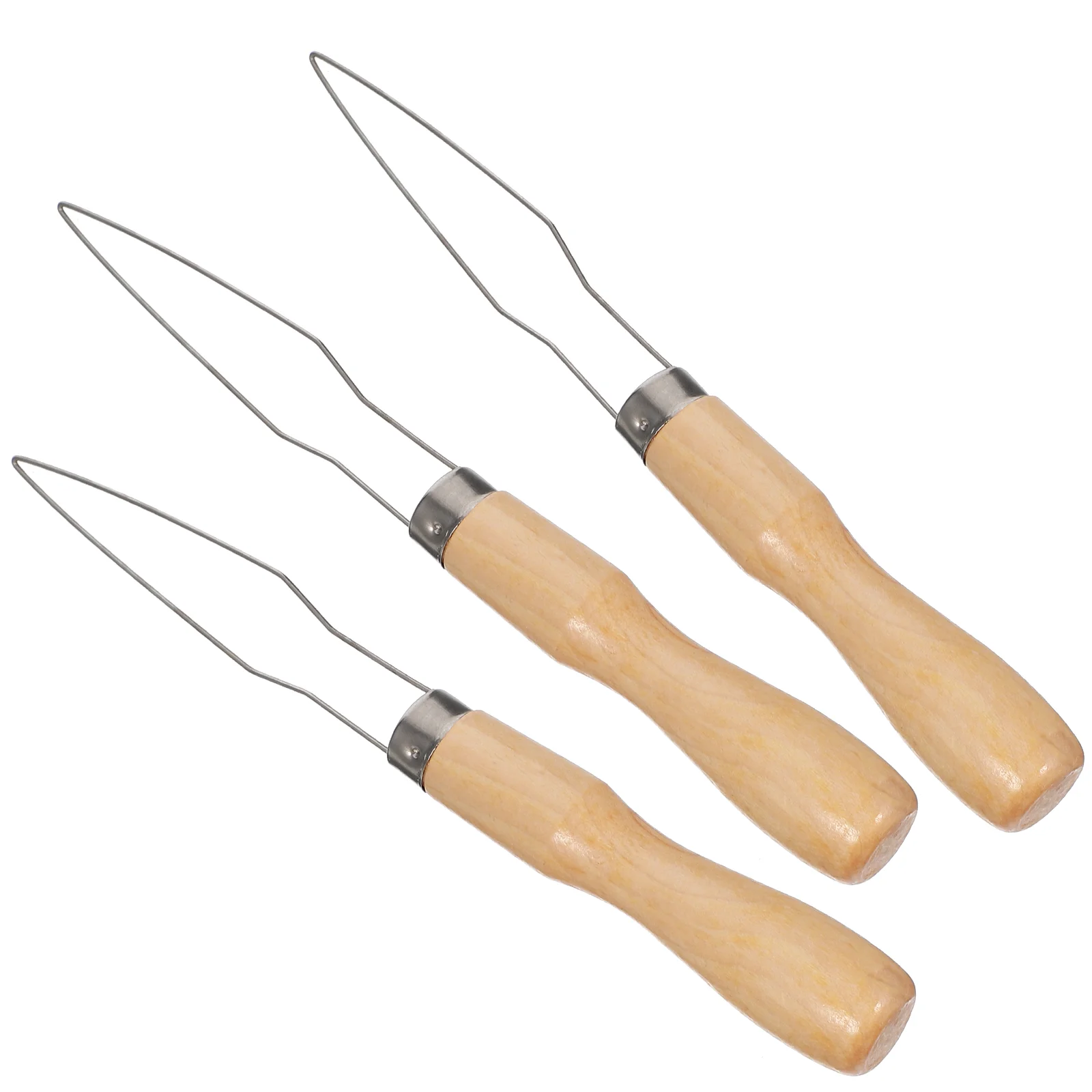 

3pcs Button Hook Tool Wooden Handle Stainless Steel Hook Portable Button Helper for Men Elderly Seniors