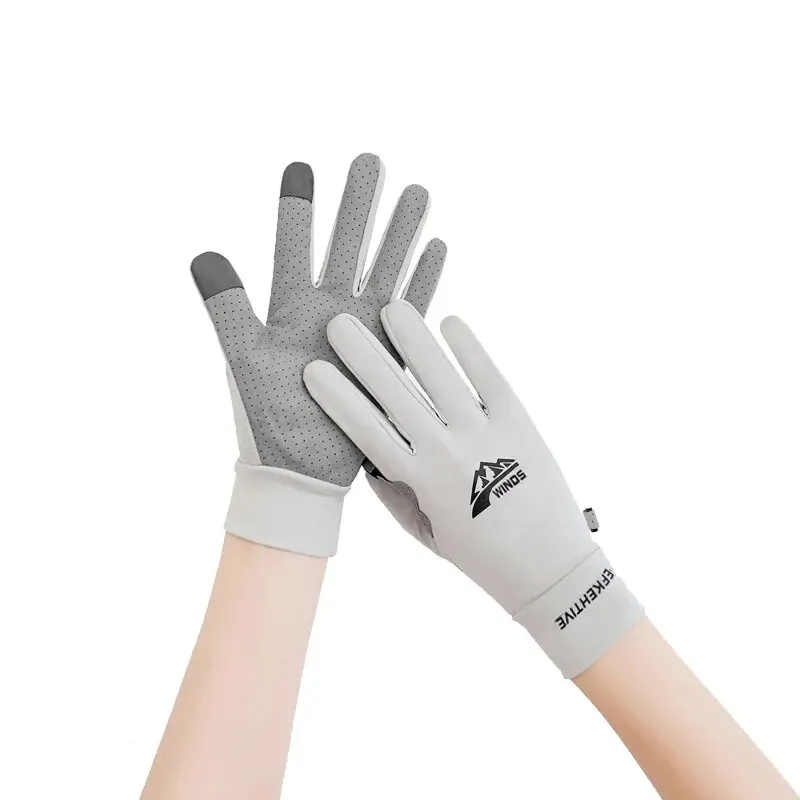 2024 New Fashion Women's Sun Protection Gloves Ladies Summer Cotton Dot Breathable Non-slip Touch Screen Driving Gloves 5