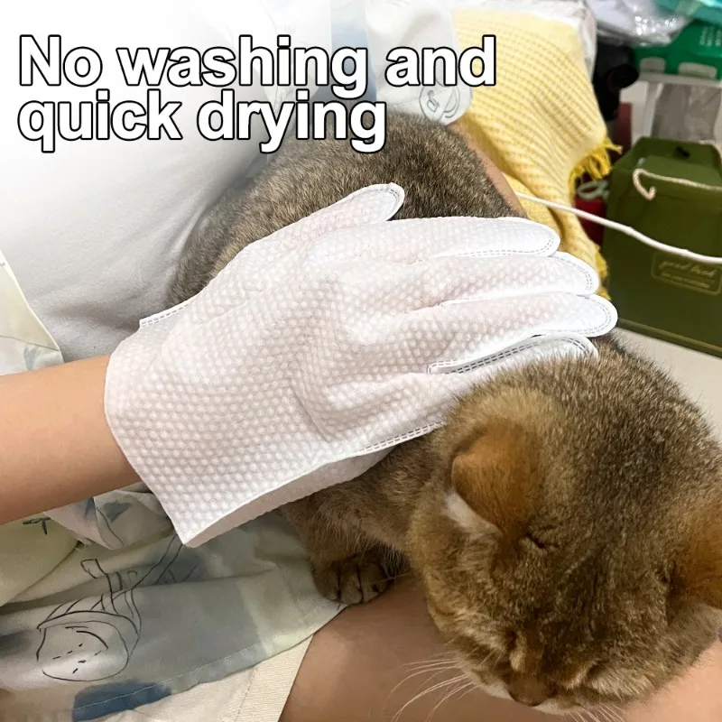 30/6PCS Cat Dog Disposable Glove Towels Pet Grooming Gloves Pet Bath Towels