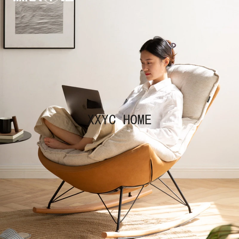 

Fabric Snail Chair Nordic Single-Seat Sofa Chair Modern Rocking Chair Lazy Leisure