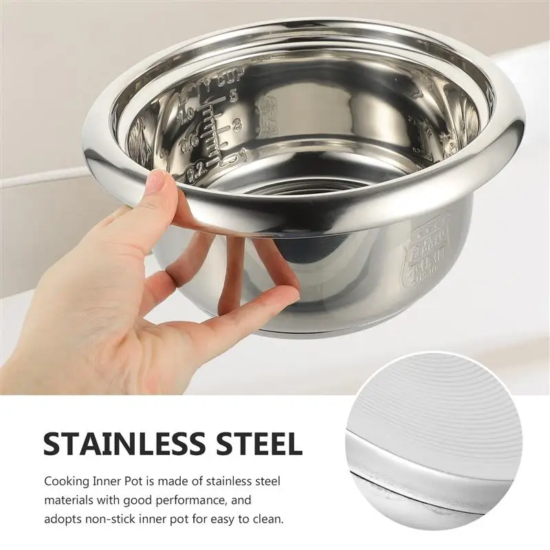 Pressure Cooker 6L Inner Pot Rice Liner Stainless Steel Inner Pots Minute  Non-stick Cookware For Kitchen Accessories Utensils - AliExpress