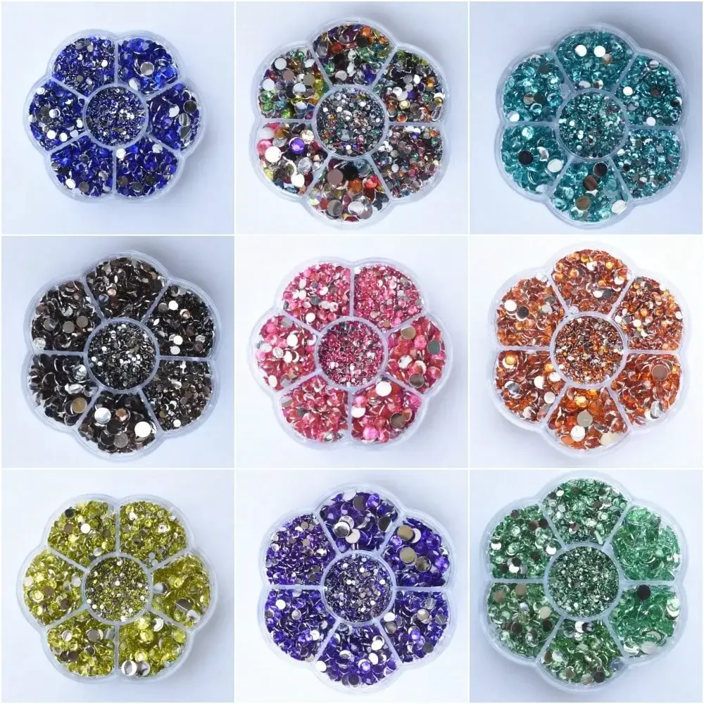Premium Resin Round Flatback Rhinestones - 5000pcs Crystal Gems for Jewelry and 3D Decorative Crafts