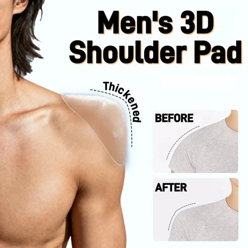 120g 남성용 3D 어깨 패드 탈부착 가능 자가 접착식 투명 어깨 패드 통기성 두꺼운 실리콘 어깨 보호대