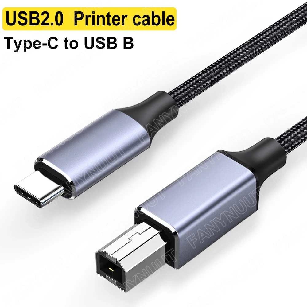 USB 2.0 Yazıcı Kablosu Tip C USB B Yazıcı Kablosu Örgülü Yazıcı Tarayıcı Kablosu Epson HP Canon Brother MacBook Pro 1/2/3 m