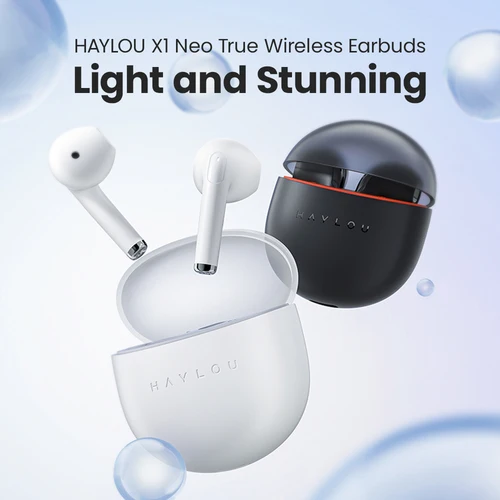 HAYLOU X1 Neo TWS 블루투스 5.3 이어폰, 0.06s 저지연, 20H 배터리 수명, 경량 터치 컨트롤, 무선 헤드폰 이어버드 2