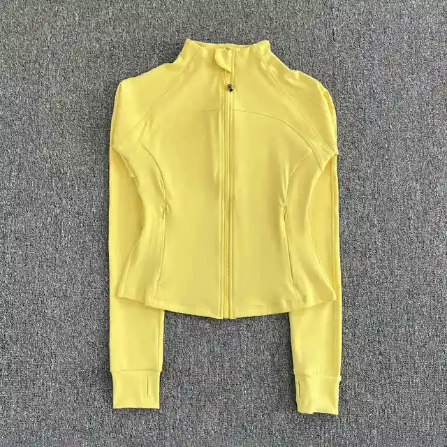 Women's high-end sports jacket for running, fitness, exercise, with stand-up collar, fashionable long sleeves, professional zipp