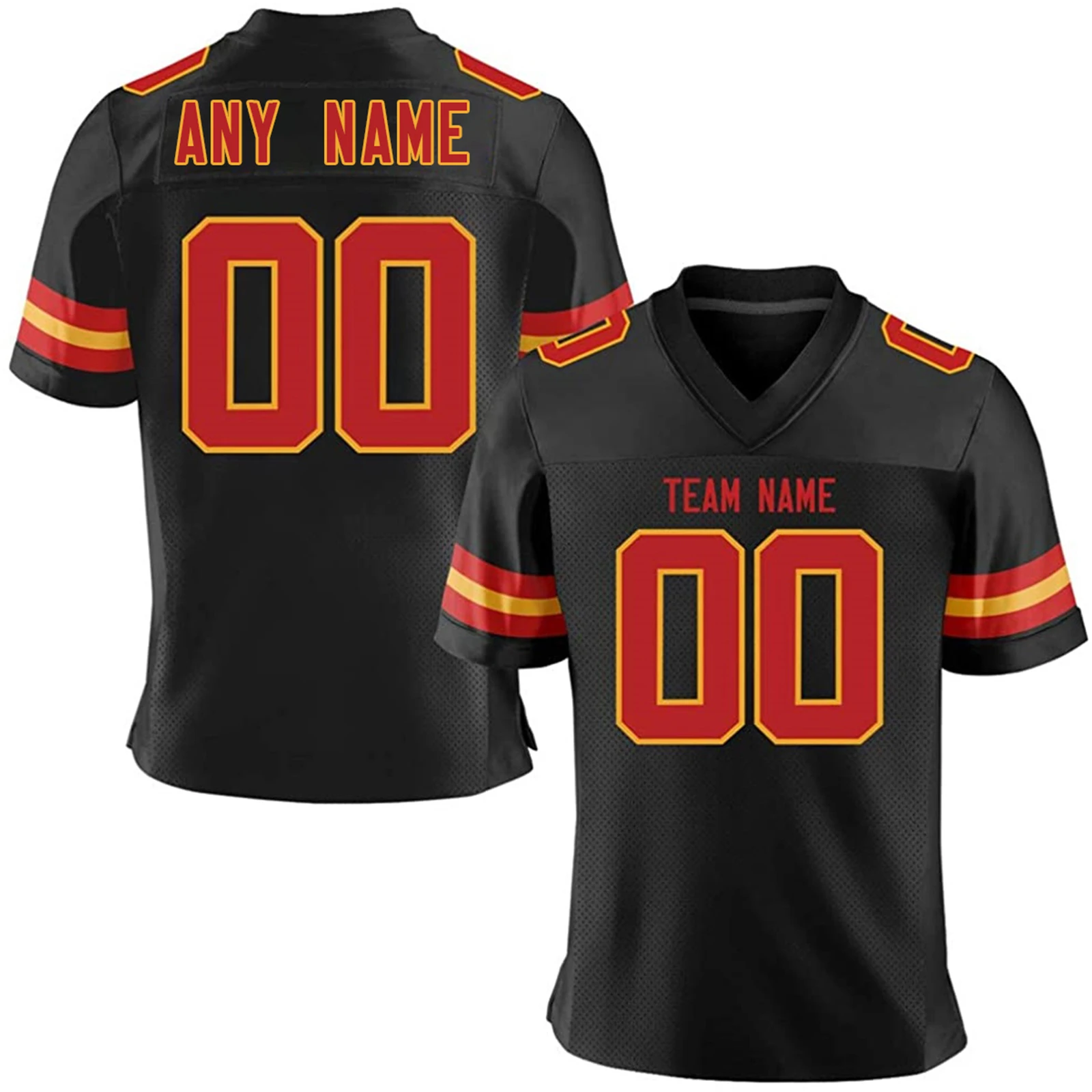 thumbnail image 1 of Camiseta de fútbol americano personalizada de los Kansas City Chiefs con nombre y número impresos, uniforme de fútbol para hombres, mujeres y jóvenes, regalo para fanáticos, 1 of 4