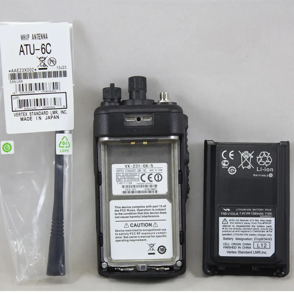 VX-231 VHF/UHF Portable Two Way Radio Replace for Vertex Standard VX-231 VX-261 VX-351 Walkie Talkie with Li-ion Battery Charger 5
